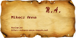 Mikecz Anna névjegykártya